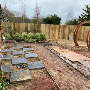 Hard landscaping and soft landscaping.